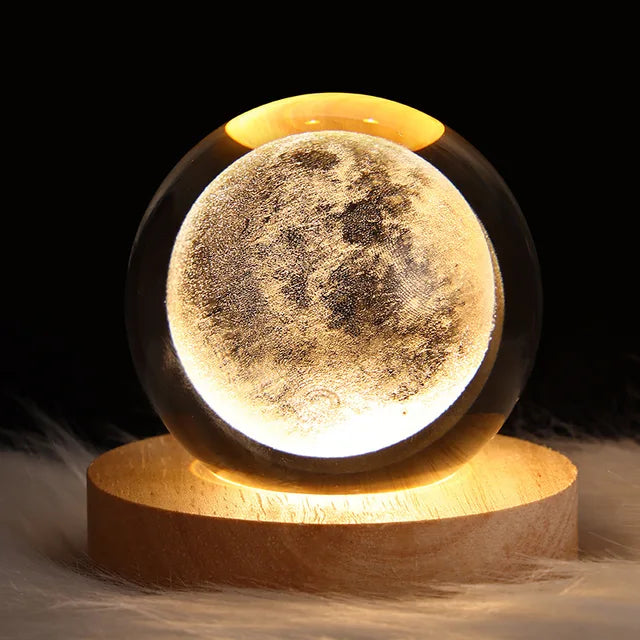 3D LED Galaxy Night Light — Moon & Planet Decor Lamp for Bedroom or Kids Room