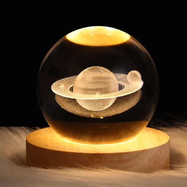 3D LED Galaxy Night Light — Moon & Planet Decor Lamp for Bedroom or Kids Room