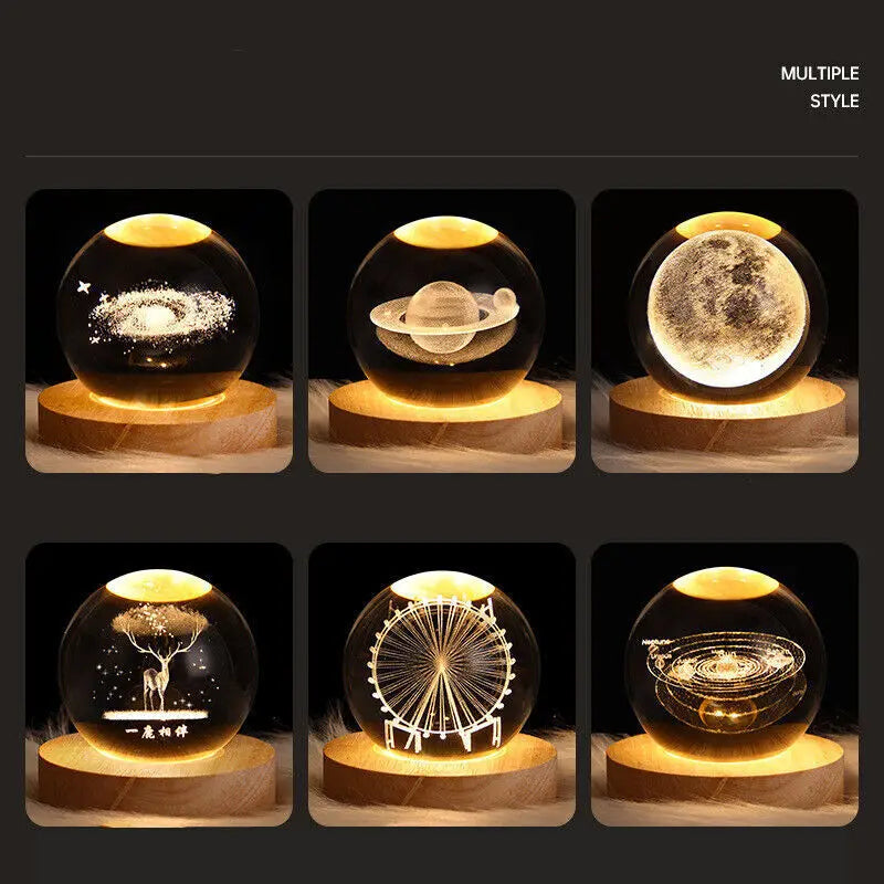 3D LED Galaxy Night Light — Moon & Planet Decor Lamp for Bedroom or Kids Room