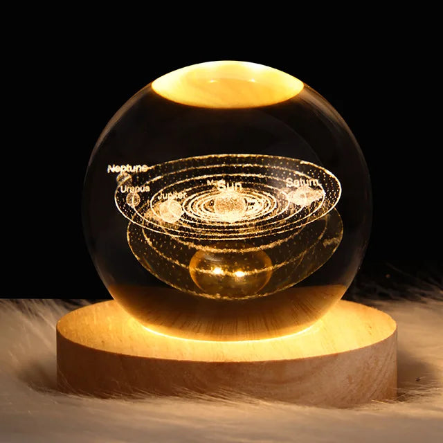 3D LED Galaxy Night Light — Moon & Planet Decor Lamp for Bedroom or Kids Room