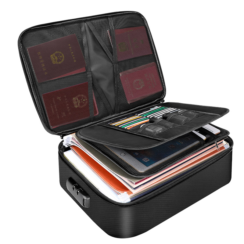 Fireproof Document Organizer Bag — Waterproof Certificate & Passport Storage Bag