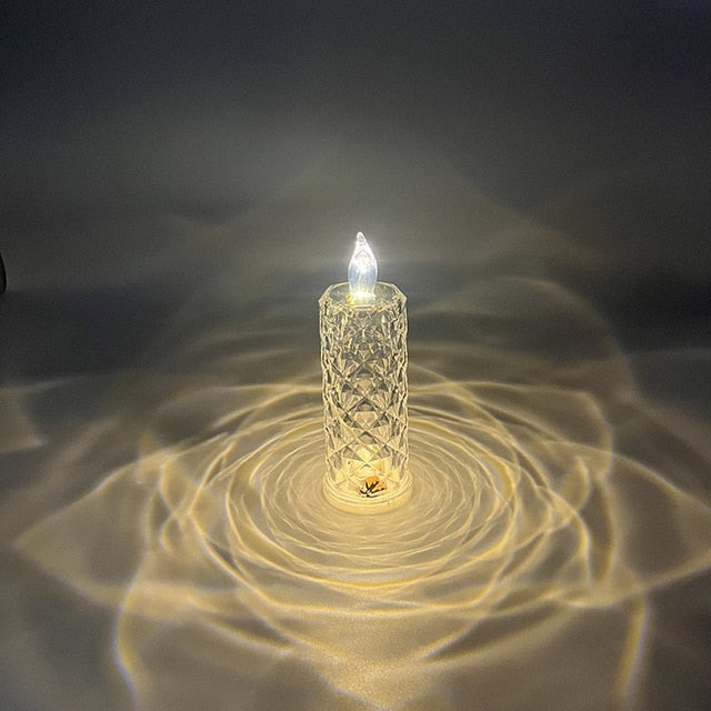 LED Crystal Table Lamp — 16-Color Touch Control Diamond Light for Home Decor