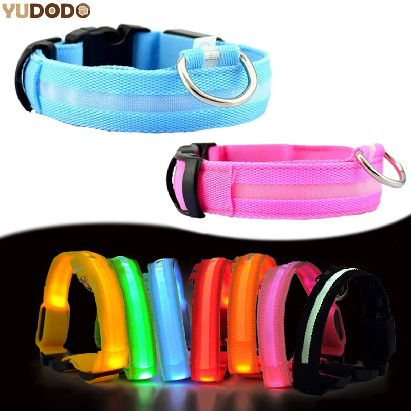 LED Pet Safety Collar — Waterproof Adjustable Glow Collar for Night Walks
