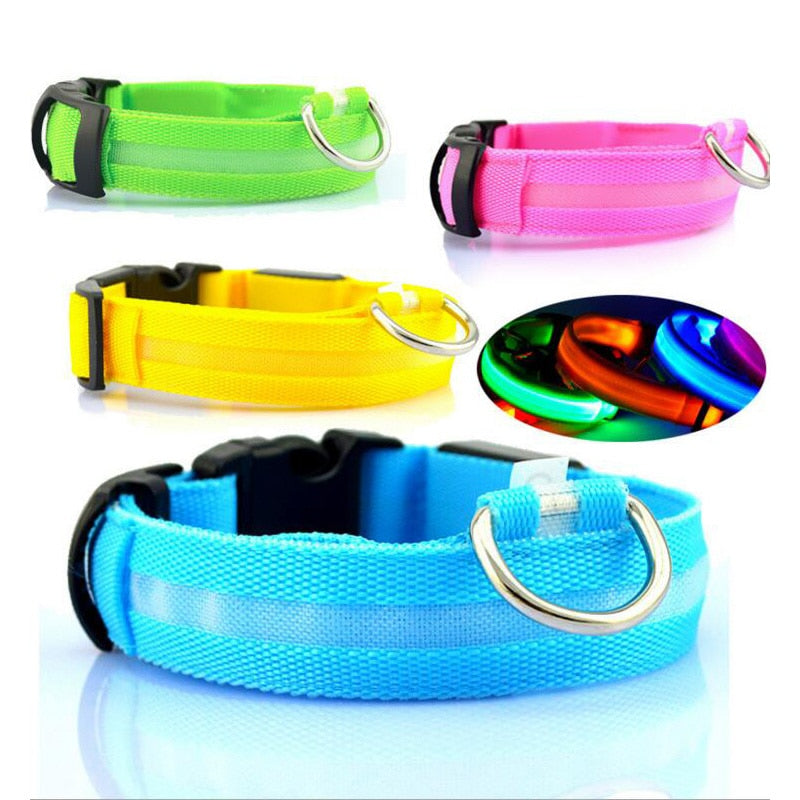 LED Pet Safety Collar — Waterproof Adjustable Glow Collar for Night Walks